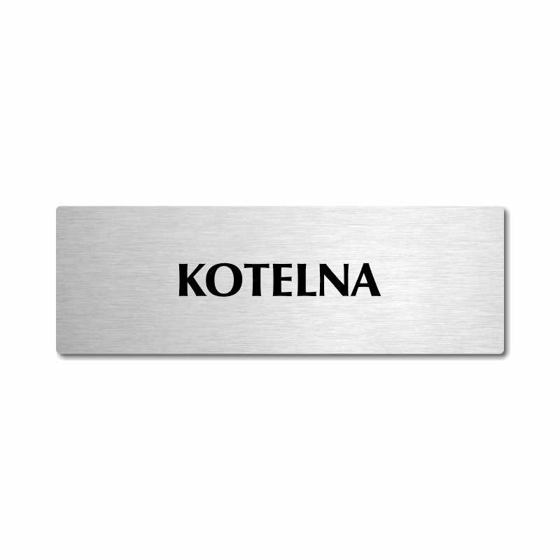 Kotelna, stříbrná popiska na dveře